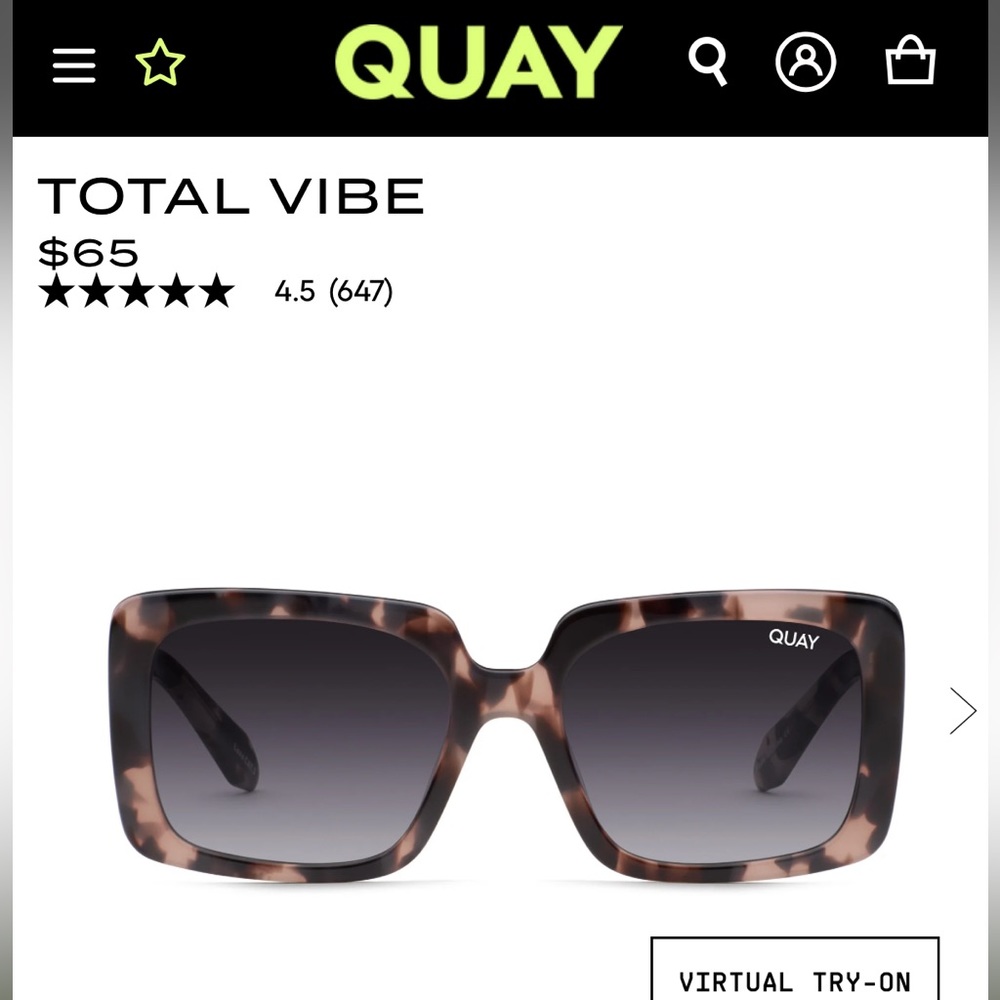 QUAY NWOT “Total Vibe” Sunglasses